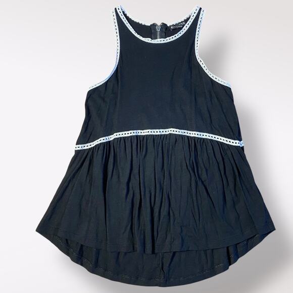 Express Racerback Crochet Trim Top Womens Size XS Black White - Picture 1 of 9